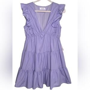 Mod On Trend Lavender Tiered Dress Size Medium NWT